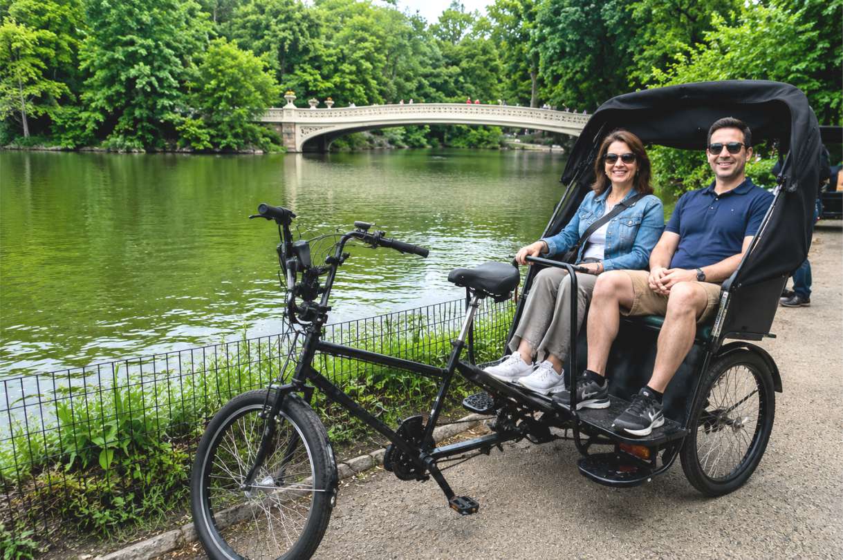 Central Park Sunset Tour 1 Sunset pedicab ride in Central Park